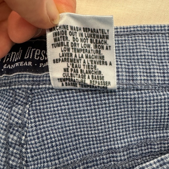 FDJ French Dressing Jeanswear Women's Chino Micro Check Pants Blue 14 Cropped - Picture 7 of 12
